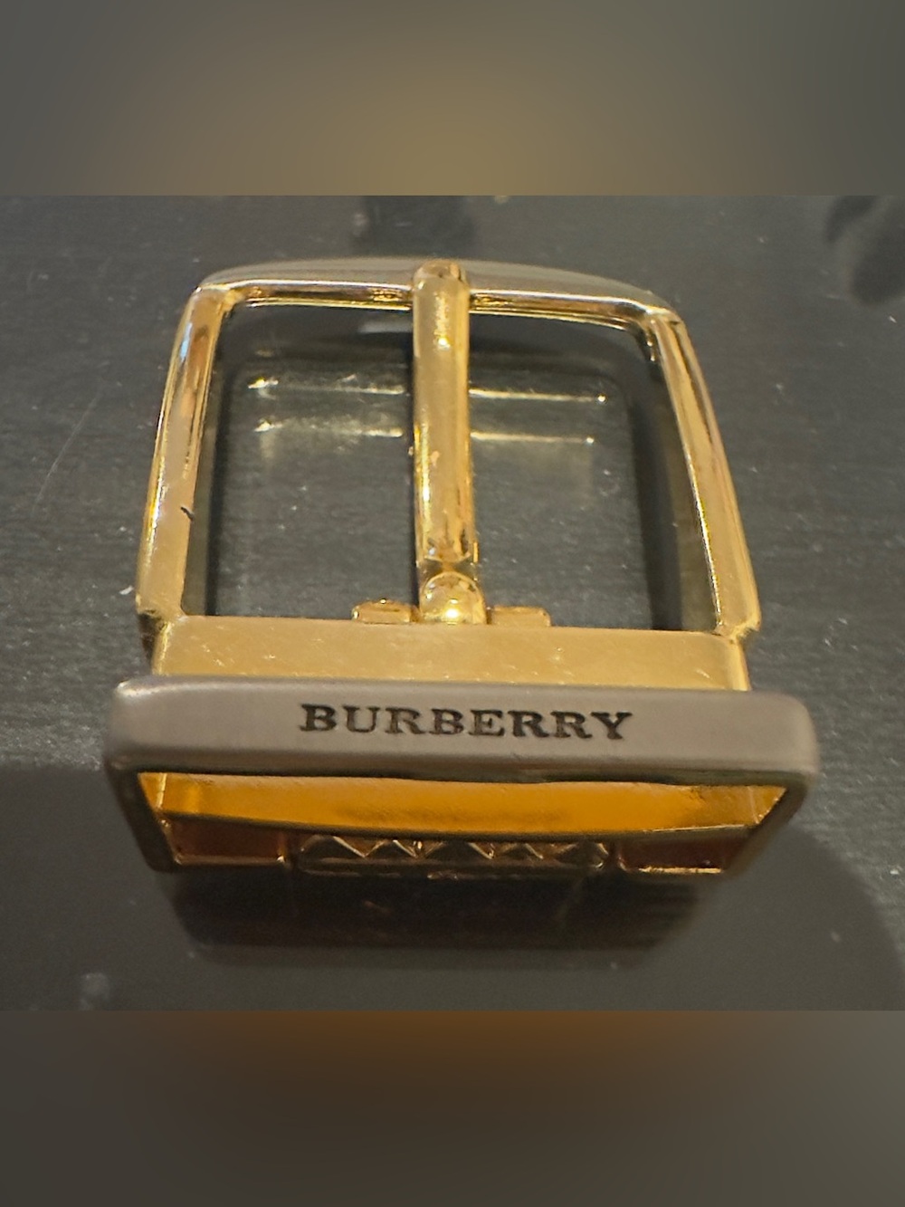 Burberry Gold and Silver Men's Belt Buckle